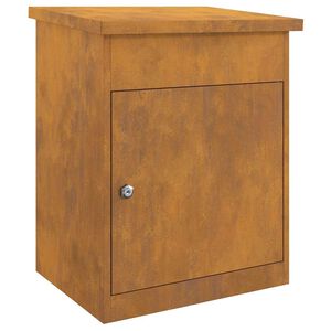 vidaXL Пощенска кутия за пратки с врата Ръждясало 47.5 x 38 x 59 см