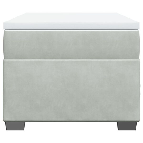 vidaXL Боксспринг легло с матрак, светлосиво, 100x200 см, кадифе