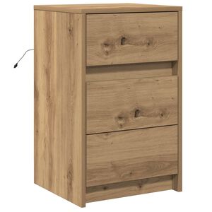 vidaXL Нощен шкаф Дъб 38 x 34 x 61 см Инженерна дървесина