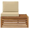 vidaXL Външен край на диван с възглавница Естествен 91 x 63 x 73 см