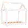 vidaXL Кучешко легло, бяло, 71x55x70 см, борова дървесина масив