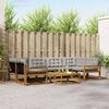 vidaXL Комплект дивани за открито 7 pcs Естествено и светло сиво