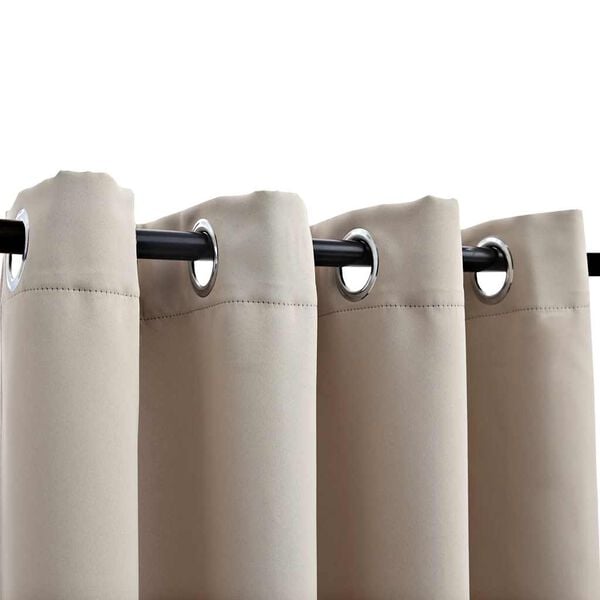vidaXL Затъмняващи завеси с метални халки, 2 бр, бежови, 140x225 см