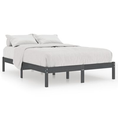 vidaXL Рамка за легло, сива, бор масив, 120x200 см