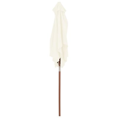 vidaXL Градински чадър с дървен прът, 150x200 см, пясъчен