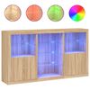 vidaXL Сайдборд с LED светлини, сонома дъб, 181,5x37x100 см