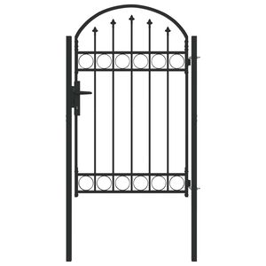 vidaXL Врата за ограда ASSEN 100 x 150 cm Сив С ключалка