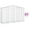 vidaXL Габионни кошници арка 7 бр 200x50x120/140 см поцинковано желязо