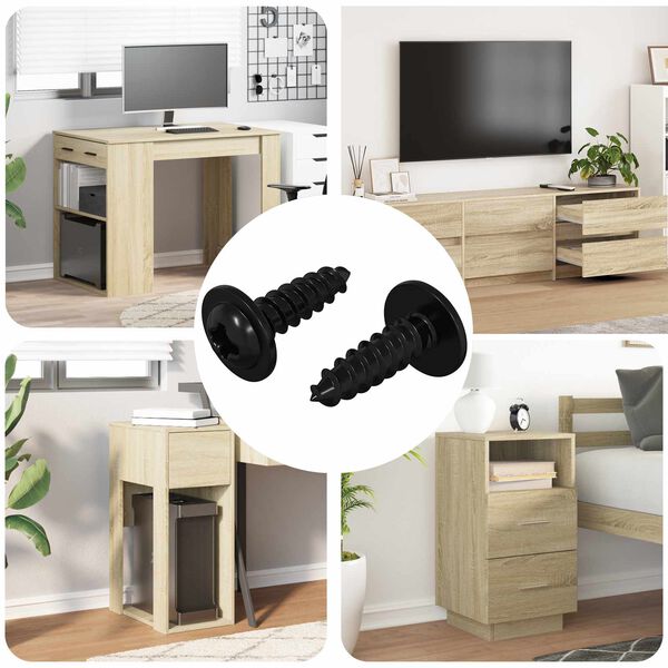 vidaXL Самонарезен гвоздей 2 pcs Черно 3,5 x 12 мм Желязо