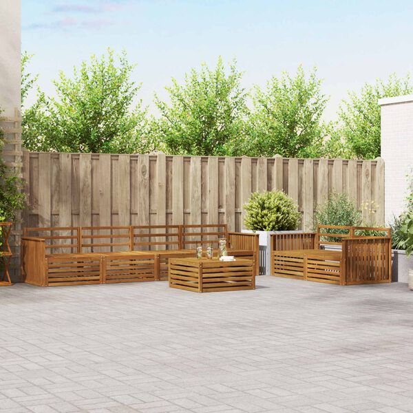 vidaXL Комплект дивани за открито 7 pcs Естествен