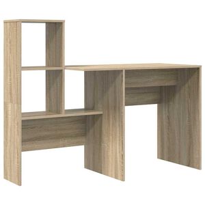 vidaXL Бюро Сонома дъб Инженерна дървесина 131,5 x 50 x 106,5 см