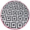 Bo-Camp Градински килим Chill mat Falconwood 2 м кръгъл, черно-бял