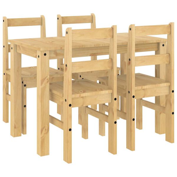 vidaXL Трапезен комплект от 5 части Panama, бор масив