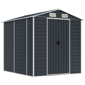 vidaXL Градинска барака антрацит 191x215x198 см поцинкована стомана
