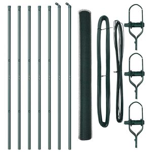 vidaXL Стълб за ограда. Зелен