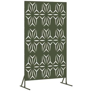 vidaXL Екран за уединение 100 x 50 x 180 см Стомана Маслиненозелено