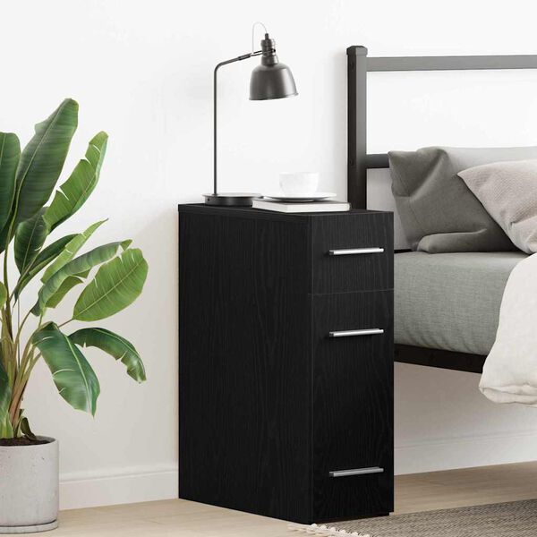 vidaXL Аптекарски шкаф Черен дъб 20 x 45.5 x 60 см Инженерно дърво