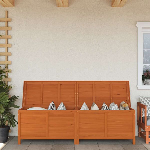 vidaXL Градинска кутия за съхранение кафява 198,5x50x56,5 см чам масив