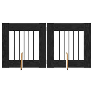 vidaXL Врата за кучета с поставки 2 pcs Черен дъб 60 x 60 cm