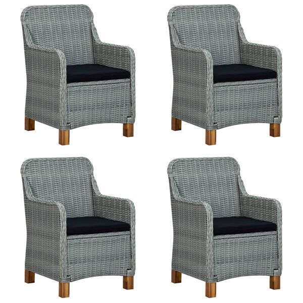 vidaXL Градински трапезен комплект, 5 части, светлосив