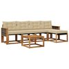 vidaXL Комплект дивани за открито 6 pcs Натурален и Бежов