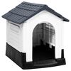 vidaXL Кучешка къщичка, сива, 57x68x66 см, полипропилен
