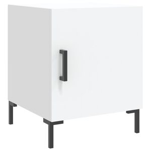 vidaXL Нощно шкафче, бяло, 40x40x50 см, инженерно дърво