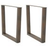 vidaXL Крака за трапезна маса, V-образни, 2 бр., естествена стомана, 80 x (72-73,3) см, стомана