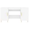 vidaXL Бюро, бяло, 140x50x75 см, инженерно дърво