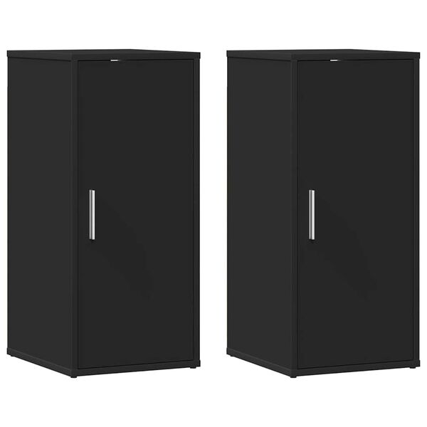 vidaXL Шкафове за обувки, 2 бр, черни, 32x35x70 см, ПДЧ