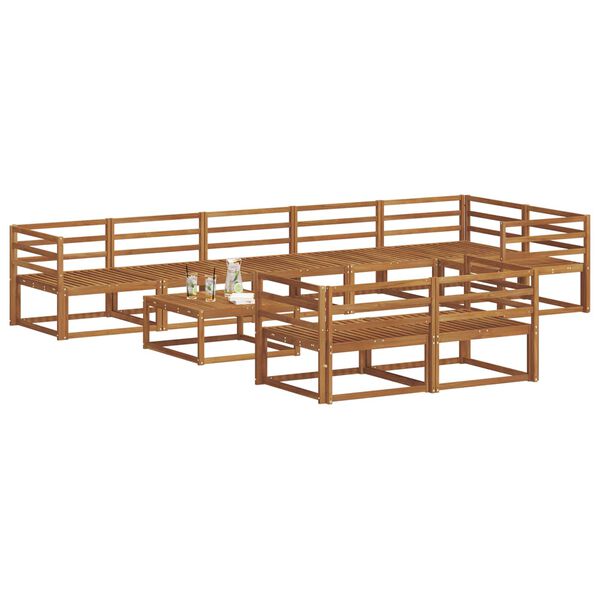 vidaXL Комплект дивани за открито 9 pcs Естествен
