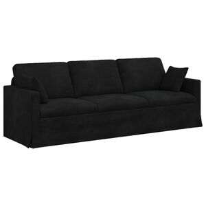 vidaXL Диван Черно 228 x 78 x 80 см Кадифе
