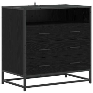 vidaXL Чекмеджетен шкаф 3-Чекмедже Черен дъб 70 x 41 x 70 см