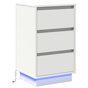 vidaXL Нощен шкаф Бяло 39 x 34,5 x 65 см Инженерна дървесина