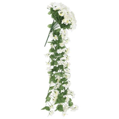 vidaXL Гирлянди от изкуствени цветя 3 бр бели 85 см