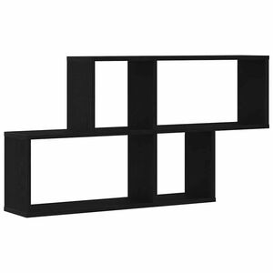 vidaXL Стенен рафт с рафт Черния дъб 76 x 15 x 53 см Инженерно дърво