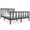 vidaXL рамка за легло сиво 150x200 см King Size масивно дърво