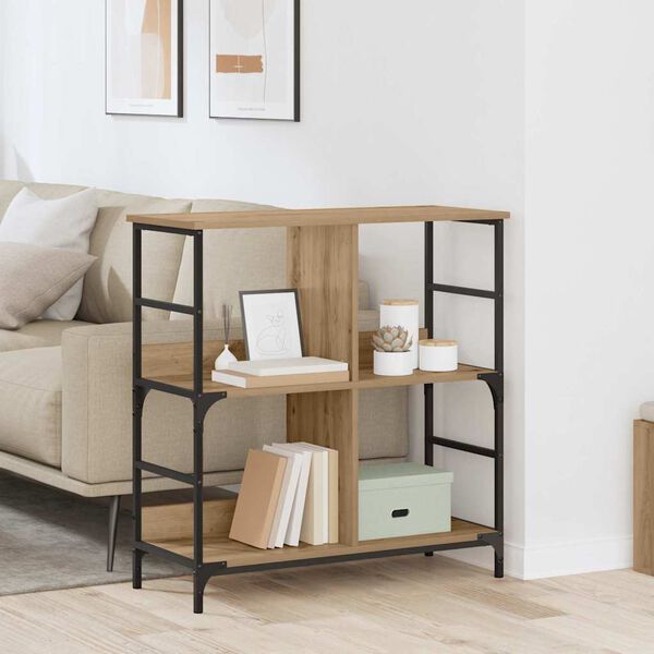 vidaXL Рафт за книги дъб артизан 78.5 x 33 x 82 см Инженерно дърво