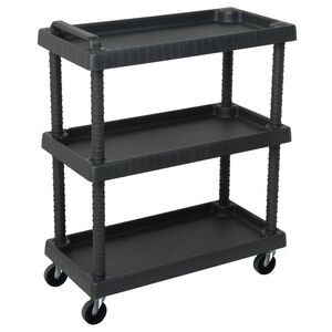 vidaXL 3-етажна количка за инструменти за гараж черна 75x37,5x92 см PP