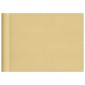 vidaXL Балконски параван пясъчен 75x700 см 100% полиестер оксфорд