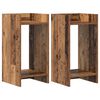 vidaXL Стойка за растения с рафт 2 pcs Старо дърво 30 x 30 x 60 cm