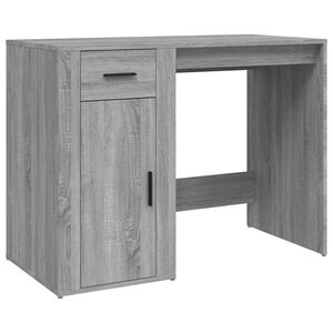 vidaXL Бюро, сив сонома, 100x49x75 см, инженерно дърво