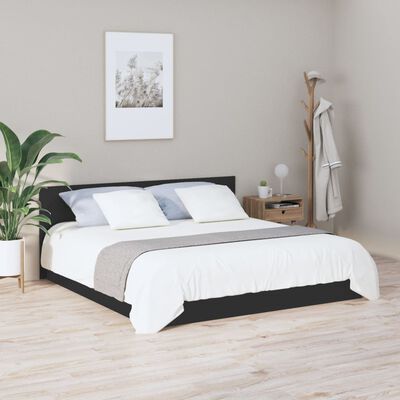 vidaXL Горна табла за легло, черна, 200x1,5x80 см, инженерна дървесина