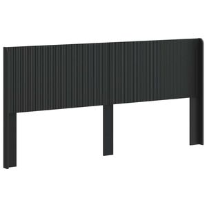 vidaXL Облегалка за глава Черно Инженерна дървесина