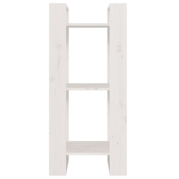 vidaXL Библиотека/разделител за стая, бяла, 41x35x91 см, бор масив