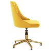 vidaXL Въртящ се трапезен стол, жълт, кадифе