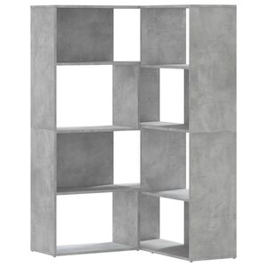 vidaXL Ъглова етажерка 4 нива бетонно сив 85x85x140 см инженерно дърво