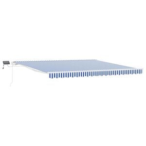 vidaXL Прибираща се тента Синьо и бяло 500 &times; 300 cm