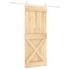 vidaXL Преплъзваща се врата 100 x 210 cm Масивна борова дървесина