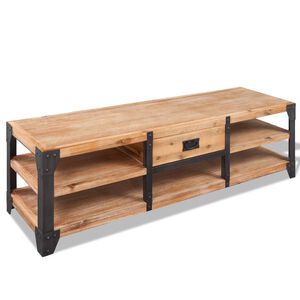vidaXL ТВ шкаф, твърдо акациево дърво, 140x40x45 cм